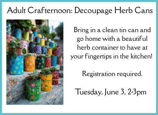 Adult Crafternoon: Decoupage Herb Cans